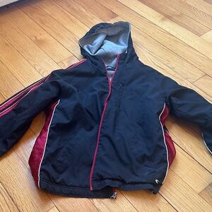 Sport-Tek Black and Red Kids Raincoat